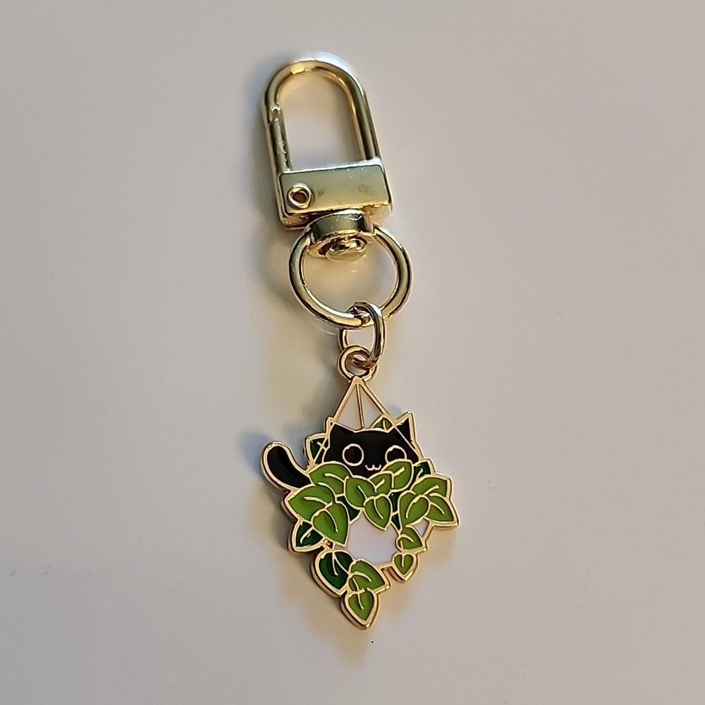 Mischievous CAT  ZIPPER Pull purse charm   Charm bracelet Lobster claw EO